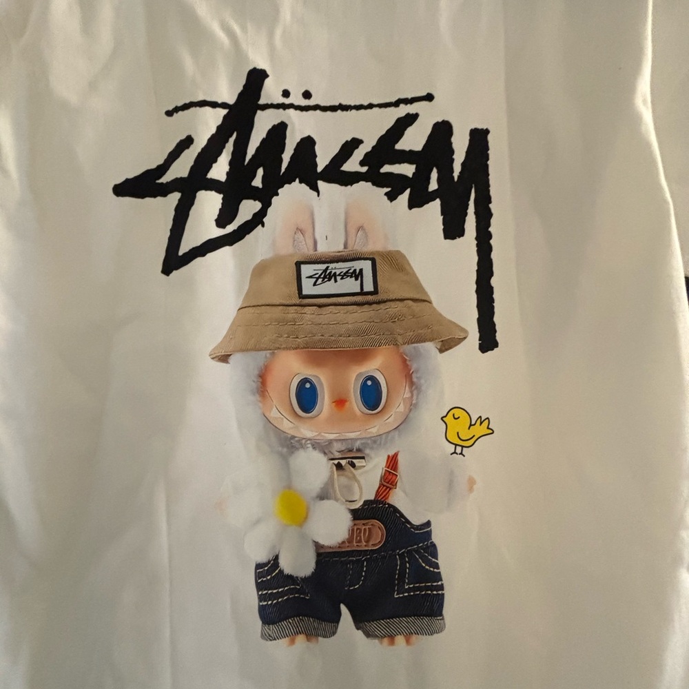 Stussy White Tee with Graphic Print